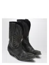 Golden Goose 45mm Wish Star Shiny Leather Ankle Boots In Black