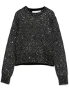 Golden Goose Cropped Knit Top With Sparkling Texture In Black