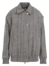 Golden Goose Journey Wool Blend Herringbone Bomber Jacket