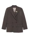 Golden Goose Double-breasted Wool Jacket Featuring Embellishments In Gray
