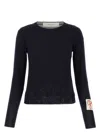 Golden Goose Crew Neck Wool Sweater With Lace Hem