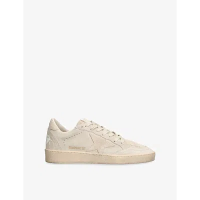 GOLDEN GOOSE WOMENS BEIGE BALLSTAR EXCLUSIVE STAR-EMBROIDERED SUEDE LOW-TOP TRAINERS EUR 36 / 3 UK