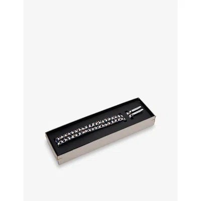 Golden Goose Womens Beige Comb Star And Leopard-print Cotton-blend Laces