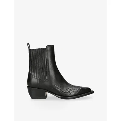 Golden Goose Womens Black Debbie Beatles Leather Ankle Boots Eur 39 / 6 Uk