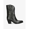 Golden Goose 70 Wish Star Texan Boots In Black Leather In Black