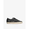 Golden Goose Womens  Super Star 90100 Glitter-embellished Leather Low-top Trainers In Black/comb