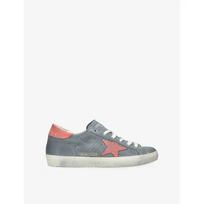 GOLDEN GOOSE WOMENS BLUE WOMEN'S SUPER-STAR SUEDE LOW-TOP TRAINERS EUR 40 / 7 UK