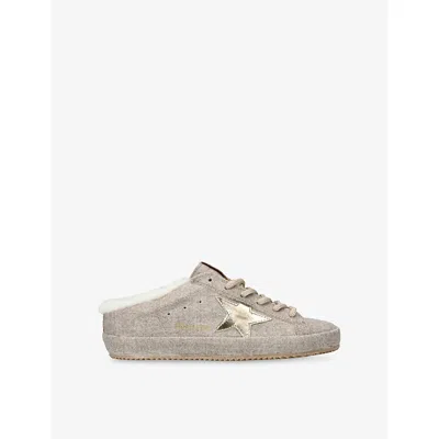 Golden Goose Womens Camel/comb Superstar Sabot 15835 Wool Blend Sabots Eur 37 / 4 Uk In Gray