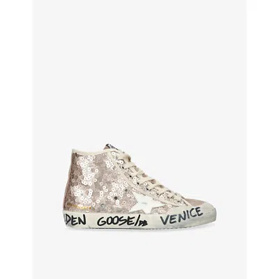 Golden Goose Womens  Francy 82815 Woven High-top Trainers In Champagne