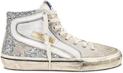 Pre-owned Golden Goose Womens Fashion Italian Leather Slide Net White Distressed Sneakers