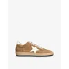 Golden Goose Womens Camel Ball Star 55482 Suede Low-top Trainers Eur 39 / 6 Uk In Camel