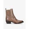 Golden Goose Leather Debbie Beatles Ankle Boots In Camel