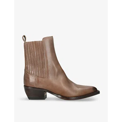 GOLDEN GOOSE WOMENS GOLDEN GOOSE DEBBIE BEATLES LEATHER BLOCK-HEEL ANKLE BOOTS