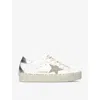Golden Goose Leather Hi Star Sneakers In White/oth