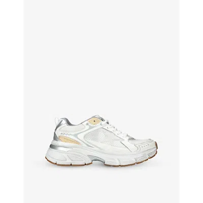 GOLDEN GOOSE WOMENS WHITE/OTH LIGHTSTAR 10272 LOW-TOP LEATHER AND MESH TRAINERS EUR 42/ 9 UK