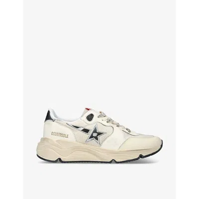 GOLDEN GOOSE WOMENS WHITE/COMB RUNNING SOLE 11894 SUEDE AND MESH LOW-TOP TRAINERS EUR 42/ 9 UK