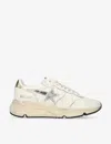 Golden Goose Womens  Running Sole Metallic Star-patch Leather Trainers In White/oth