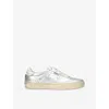Golden Goose 'soulstar' Metallic Low Top Sneakers With Logo Patch On The Tongue And Logo Lettering On Side And He In Silver