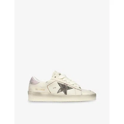 GOLDEN GOOSE WOMENS GOLDEN GOOSE STARDAN LOW-TOP LEATHER TRAINERS