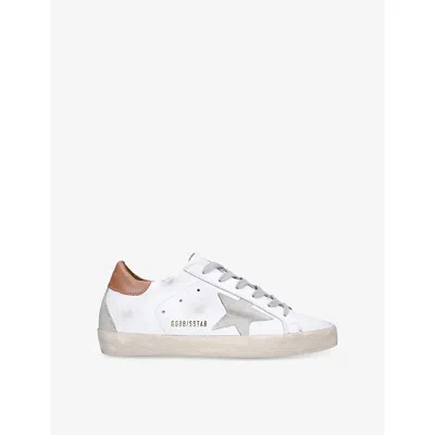 GOLDEN GOOSE WOMENS WHITE/COMB SUPER STAR LEATHER LOW-TOP TRAINERS EUR 41 / 8 UK