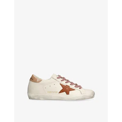 Golden Goose Womens Cream Comb Superstar 12117 Star-appliqué Leather Low-top Trainers Eur 36 / 3 Uk