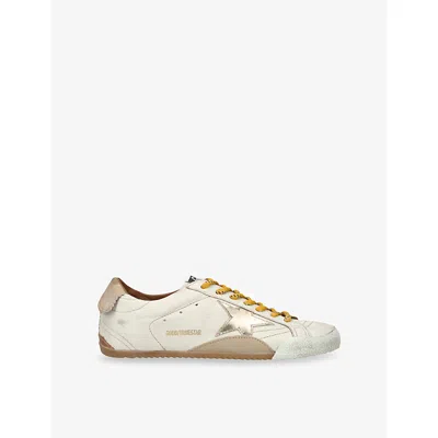 GOLDEN GOOSE WOMENS WHITE/COMB TRUE-STAR LEATHER LOW-TOP TRAINERS EUR 38/5 UK