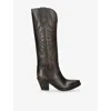 Golden Goose Womens Dark Brown Wish Star Leather Knee-high Boots Eur 36 / 3 Uk In Brown