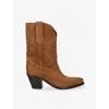 Golden Goose Wish Star Pointed Toe Western Boot In Brown