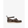 Golden Goose Wrinkled Leather Boat Shoes Dark Brown In Brown