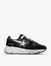 Golden Goose Leather Running Sole Sneakers With Star Patch In Black
