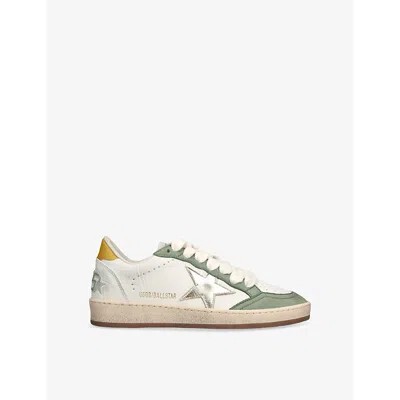 Golden Goose Womens  Ballstar Leather Low-top Trainers In Green Comb