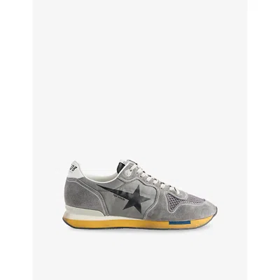 Golden Goose Womens Marathon Suede Trainers Grey/d.cmb Eur 39 / 6 Uk In Gray
