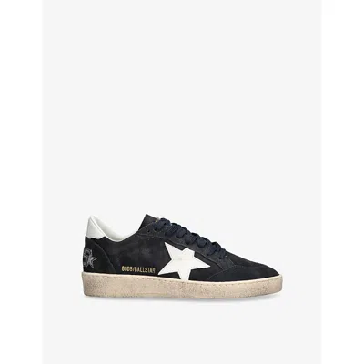 Golden Goose Womens  Ball Star Branded Suede Low-top Trainers In Navy
