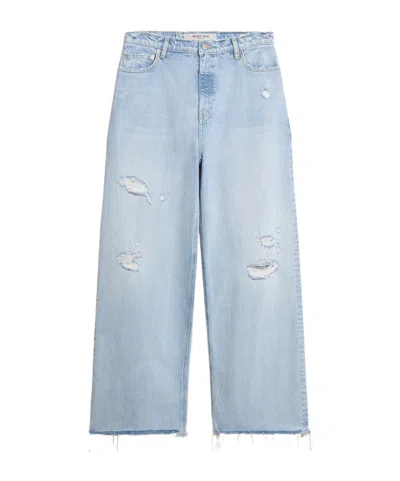 Golden Goose Womens Pants In Lived-in Effect Denim In Cloud Blue