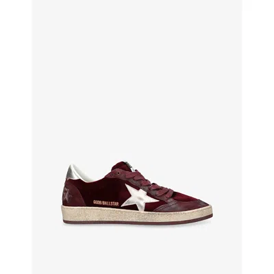 Golden Goose Ball Star Sneakers In Bordeaux Velvet In Burgundy