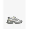 Golden Goose Laminated Leather Suede And Net Sneakers In Silver Com