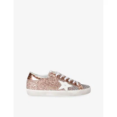 GOLDEN GOOSE WOMENS SILVER COM SUPER-STAR EXCLUSIVE 1 LEATHER LOW-TOP TRAINERS EUR 37 / 4 UK