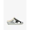 Golden Goose Womens  Super Star Sabot Leather Low-top Trainers In Silver Com