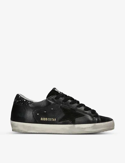 Golden Goose Super Star Leather Sneakers In Black