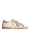 Golden Goose Womens Super-star With Gray Suede Star And Heel Tab In Brown