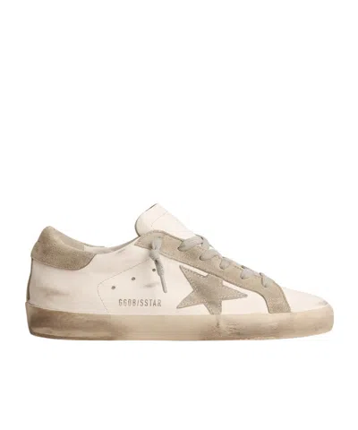 Golden Goose Womens Super-star With Gray Suede Star And Heel Tab In Brown