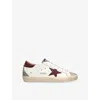 Golden Goose Womens White/red Superstar 10360 Leather Low-top Trainers Eur 41 / 8 Uk In Multi
