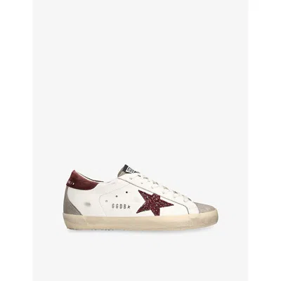 Golden Goose Womens White/red Superstar 10360 Leather Low-top Trainers Eur 41 / 8 Uk In Multi