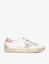 Golden Goose Super-star Leather Upper And Heel Suede Star And Spur Cream Sole In Multi