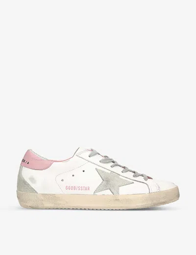 GOLDEN GOOSE WOMENS WHITE/COMB SUPERSTAR 10914 STAR-APPLIQUE LOW-TOP LEATHER TRAINERS EUR 35 / 2 UK,63576185