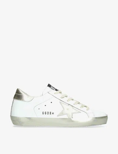 Golden Goose Womens Cream Comb Superstar E37 Logo-print Leather Low-top Trainers