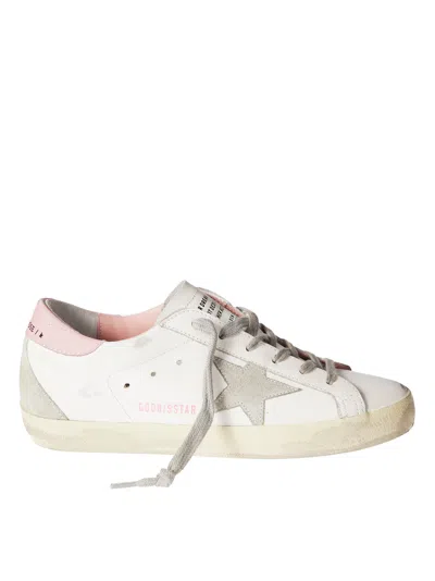 Golden Goose Womens Superstar Leather Sneakers With Pink Heel Detail In Multi
