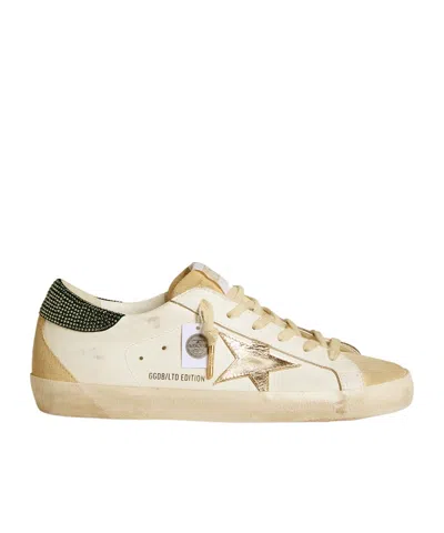 Golden Goose Womens Super-star Ltd With Leather Star And Swarovski Crystals Heel Tab In Nude