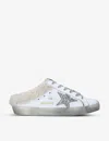 Golden Goose Shearling Superstar Slip-on Sneakers In White