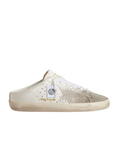 Golden Goose Womens Super-star Sabot Ltd With Gray Suede Star And Swarovski Crystals In Multi